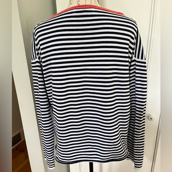 Michael Stars Navy Striped Sweater. Size Large. - Picture 2 of 7